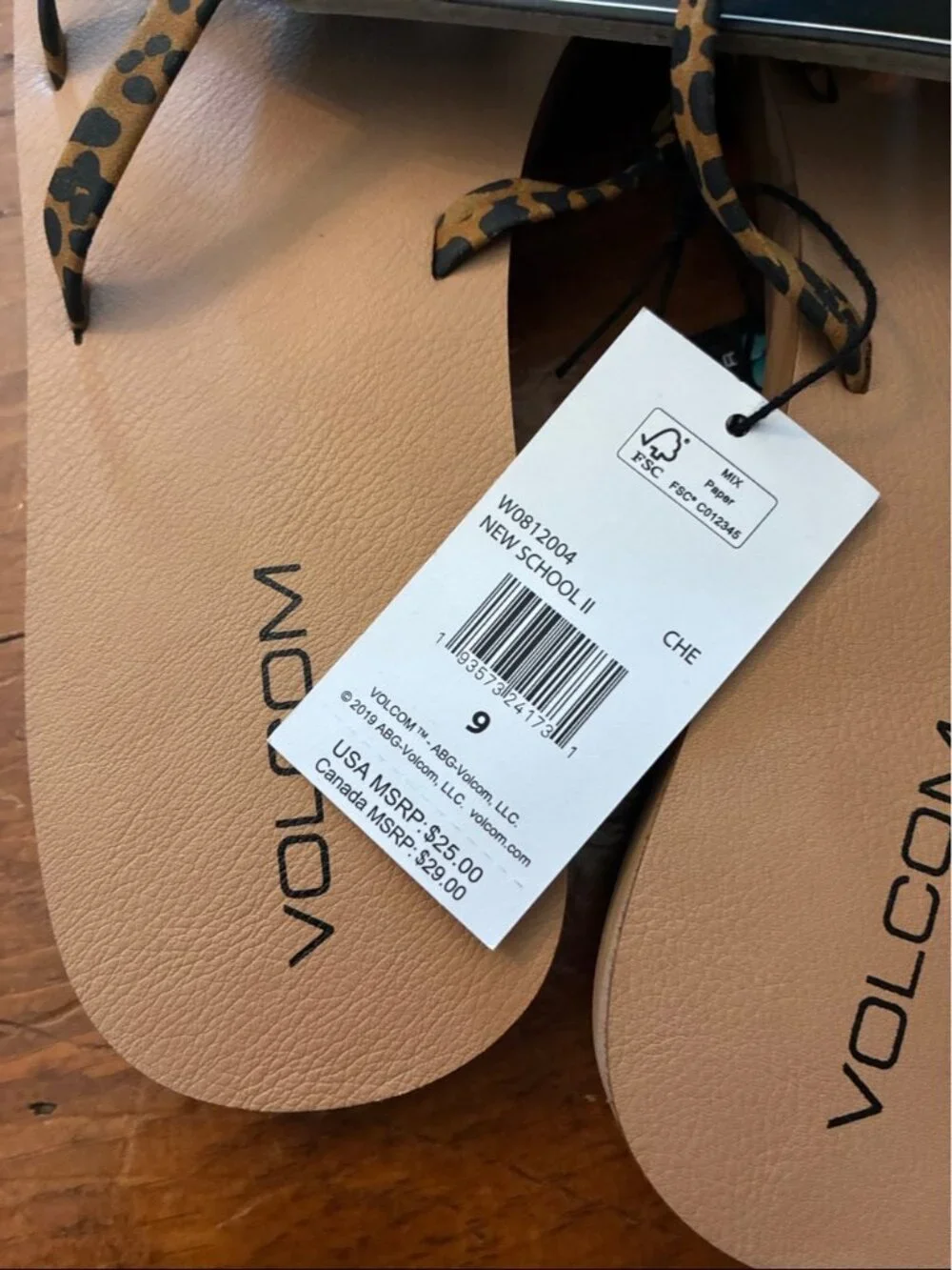 Volcom New School II Cheetah Print Sandals